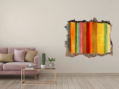 Trampantojo de pared rota efecto profundidad Rayas de colores en una pared dañada
