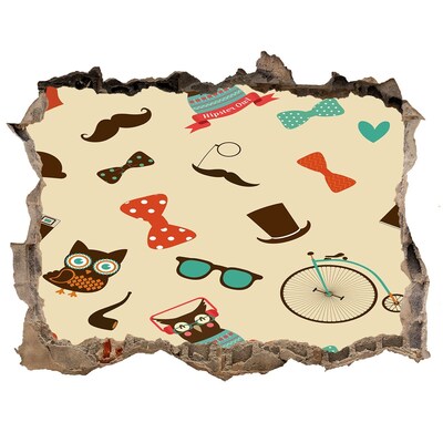 Vinilo pared rota 3d efecto realista Patrones y accesorios con estilo