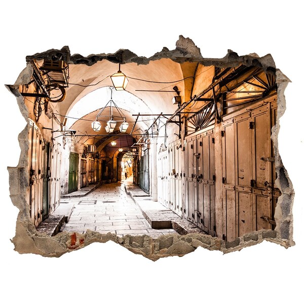 Pegatina de vinilo agujero 3d para pared El encanto del antiguo bazar