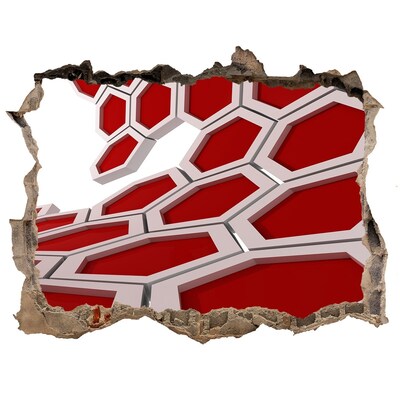 Dziura 3d fototapeta naklejka Czerwony labirynt w betonie