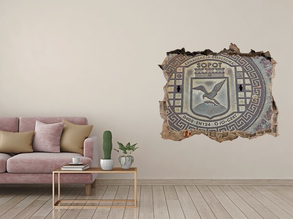 Pegatina agujero en la pared autoadhesiva Sopot – Cubierta del alcantarillado municipal