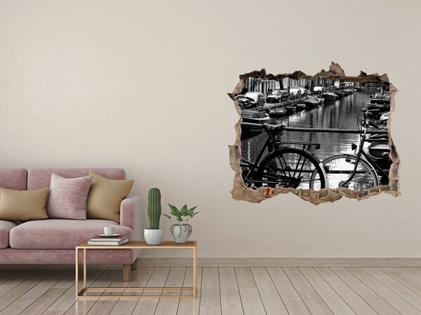 naklejka fototapeta 3D widok Kanał z rowerami