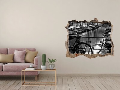 Vinilo pared rota 3d efecto realista Canal para bicicletas