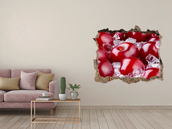 Pegatina agujero en la pared autoadhesiva Cerezas jugosas en hielo