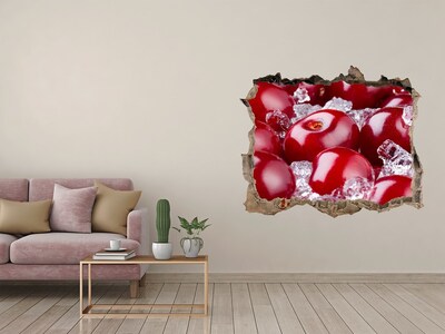 Naklejka 3D dziura okleina Soczyste Wiśnie na Lodzie