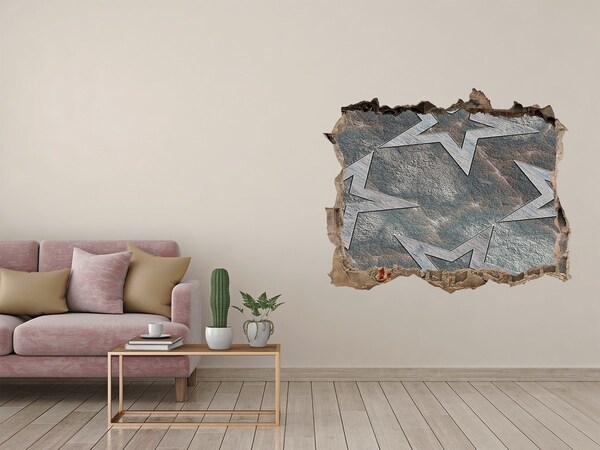 Pegatina agujero en la pared autoadhesiva Muro roto con estrellas