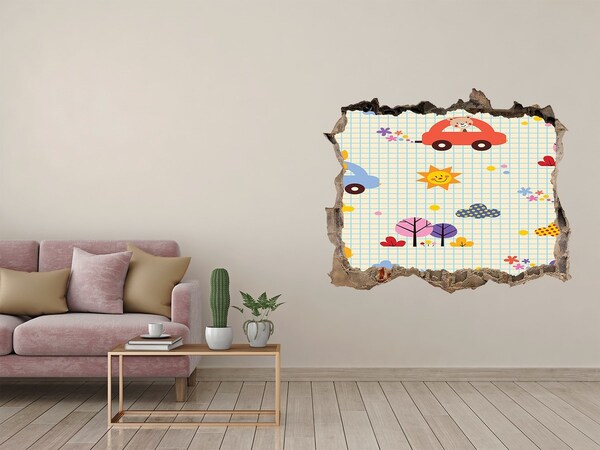 Trampantojo de pared rota efecto profundidad Un mundo infantil lleno de alegría