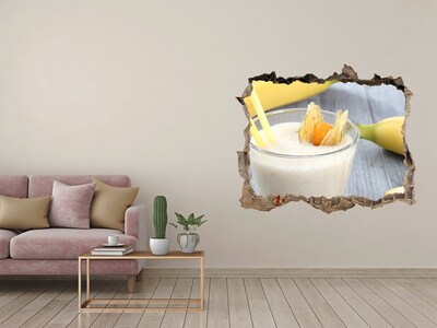 Vinilo pared rota 3d efecto realista Cóctel de frutas Hole in the Wall