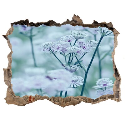 Samoprzylepna dziura na ścianę Kwiaty wśród zniszczonej ściany