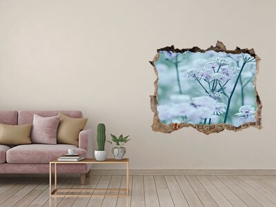 Pegatina agujero en la pared autoadhesiva Flores entre el muro en ruinas