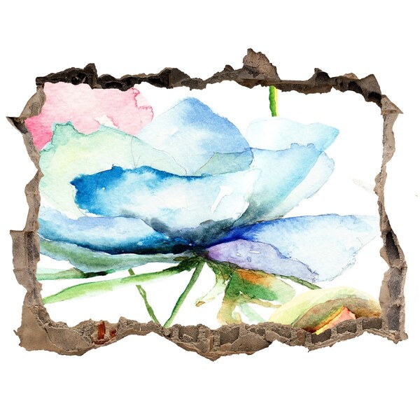 Naklejka 3D dziura na ścianę samoprzylepna Kwiatowe marzenie w betonie