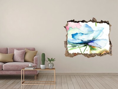 Vinilo pared rota 3d efecto realista Un sueño floral en hormigón