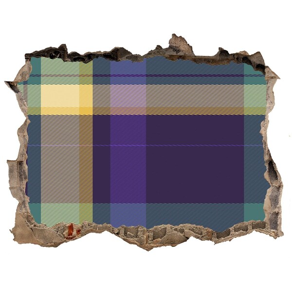 Dziura 3d fototapeta naklejka Wzór w kratę na ścianie