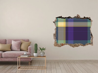 Pegatina de vinilo agujero 3d para pared Patrón de cuadros en la pared