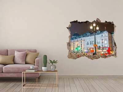 Pegatina de vinilo agujero 3d para pared Calle de Londres de noche