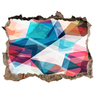 Dziura 3d fototapeta naklejka Kolorowy kryształowy świat