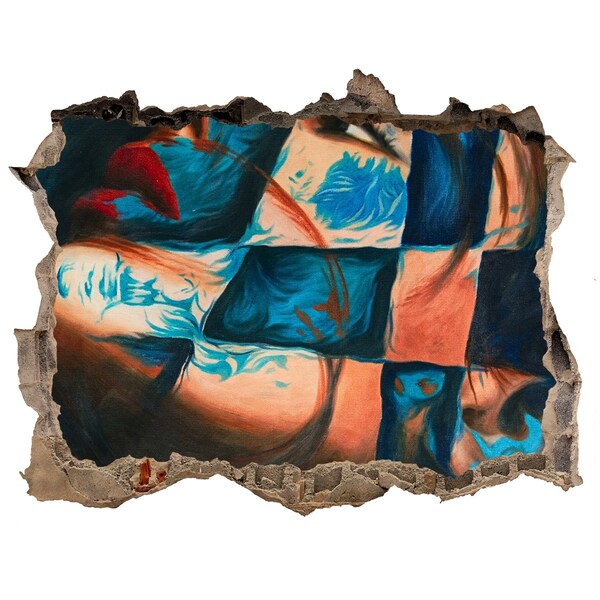 Pegatina de vinilo agujero 3d para pared Un cuerpo inmerso en el color