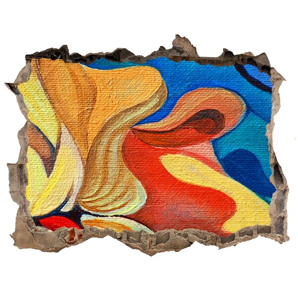 Trampantojo de pared rota efecto profundidad Una explosión floral de color