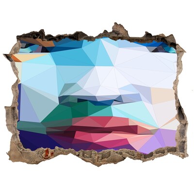 Dziura 3d fototapeta naklejka Krajobraz w kolorach geometrii