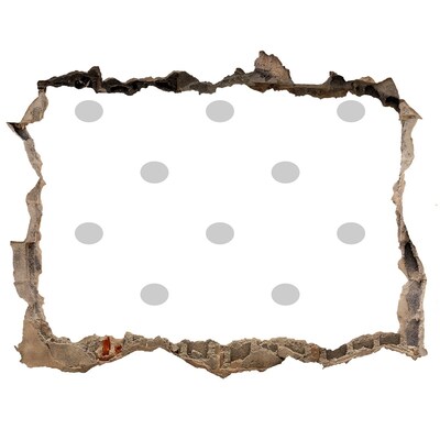 Pegatina de vinilo agujero 3d para pared Una pared dañada con puntos