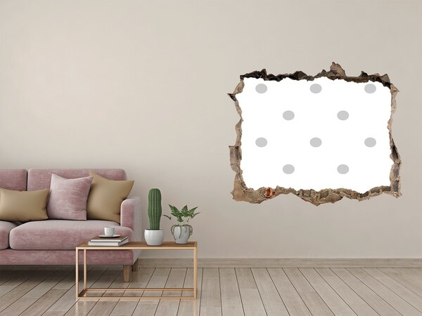 Pegatina de vinilo agujero 3d para pared Una pared dañada con puntos