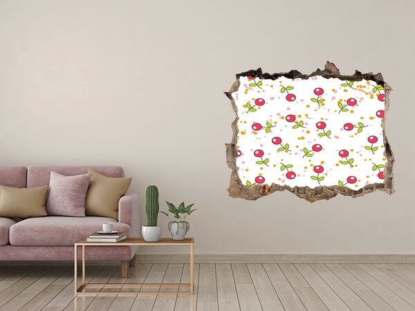 Trampantojo de pared rota efecto profundidad Patrón floral en la pared