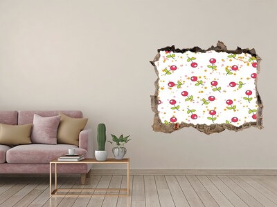 Trampantojo de pared rota efecto profundidad Patrón floral en la pared