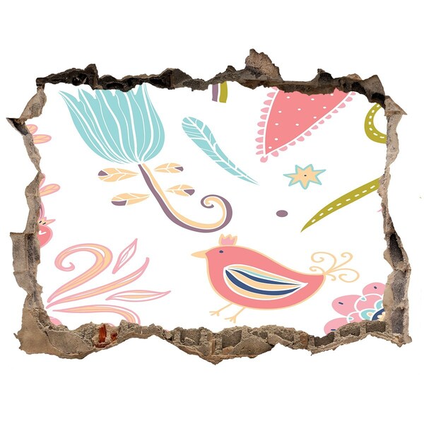 Dziura 3d fototapeta naklejka Kolorowy świat za dziurą