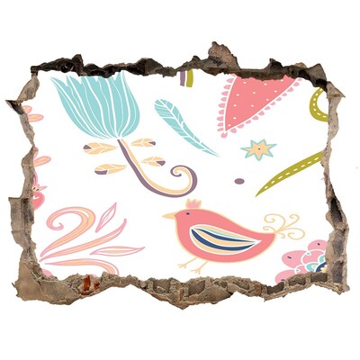 Dziura 3d fototapeta naklejka Kolorowy świat za dziurą