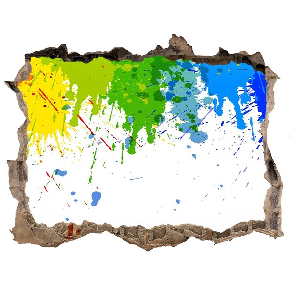 Pegatina agujero en la pared autoadhesiva Una explosión colorida en el hormigón