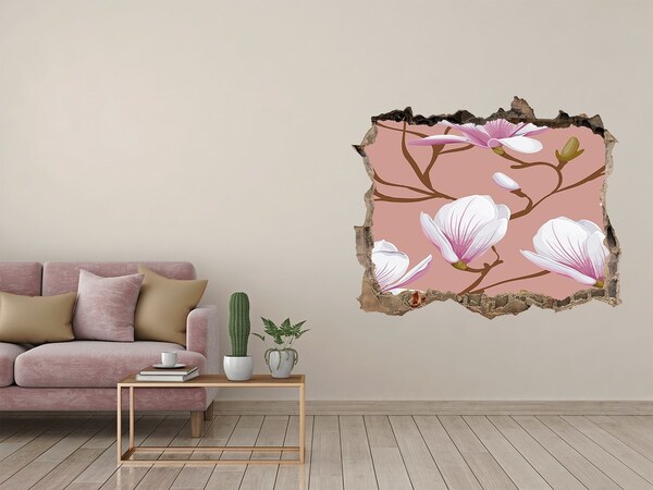 Pegatina de vinilo agujero 3d para pared Motivo floral en la pared