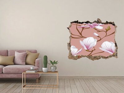 Pegatina de vinilo agujero 3d para pared Motivo floral en la pared