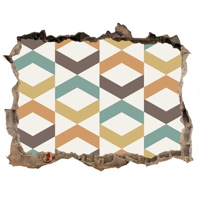 Pegatina agujero en la pared autoadhesiva Patrones geométricos en la pared