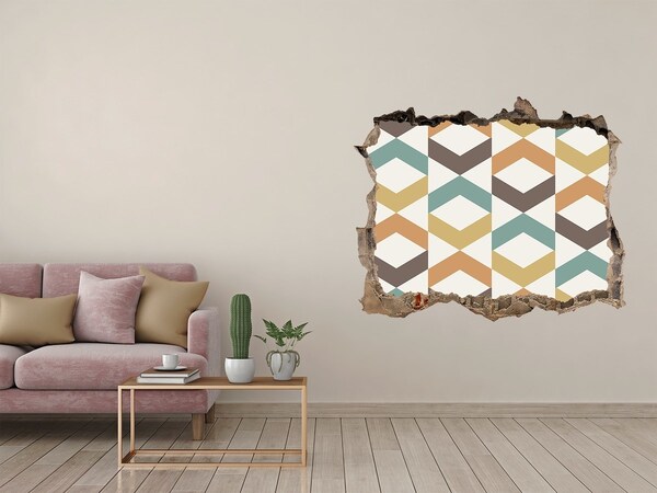 Dziura 3d fototapeta na ścianę Geometryczne wzory na ścianie