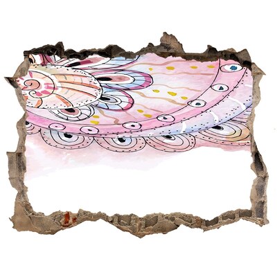 Vinilo pared rota 3d efecto realista Patrón colorido sobre un fondo de hormigón