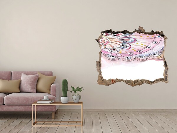 Vinilo pared rota 3d efecto realista Patrón colorido sobre un fondo de hormigón