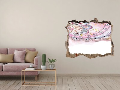 Vinilo pared rota 3d efecto realista Patrón colorido sobre un fondo de hormigón