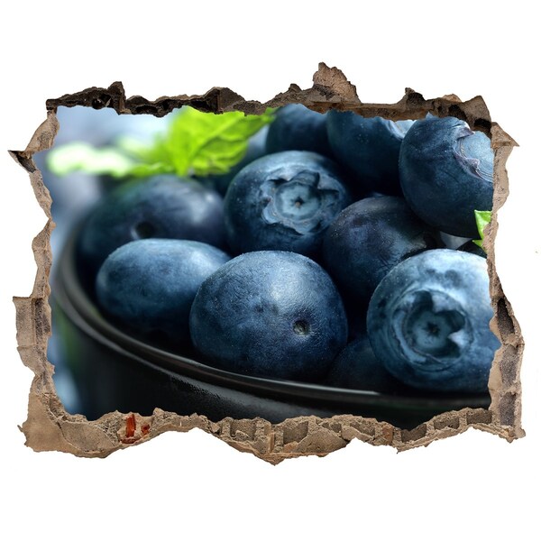 Trampantojo de pared rota efecto profundidad Arándanos en un agujero en la pared