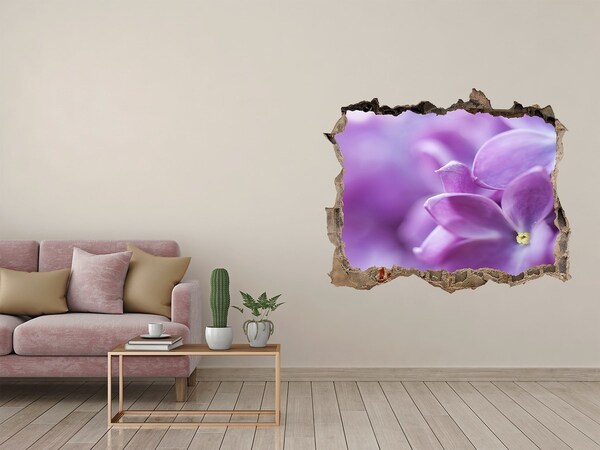 Pegatina de vinilo agujero 3d para pared Un oasis floral en hormigón