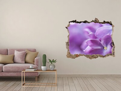 Pegatina de vinilo agujero 3d para pared Un oasis floral en hormigón