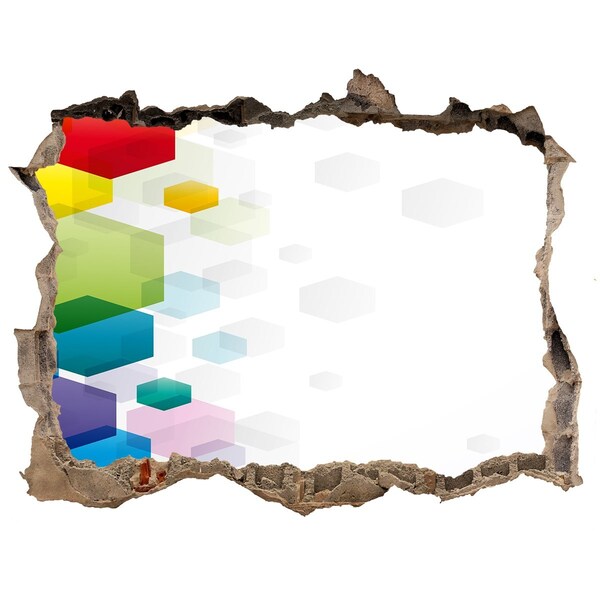 Vinilo pared rota 3d efecto realista Abstracción moderna en hormigón