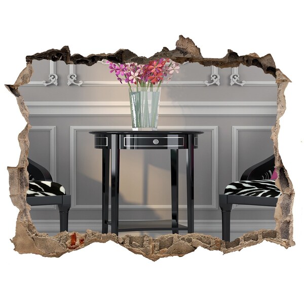 Trampantojo de pared rota efecto profundidad Una mesa dorada en un interior elegante