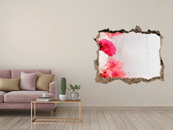 Pegatina agujero en la pared autoadhesiva Un oasis floral detrás del muro