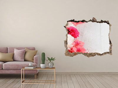Pegatina agujero en la pared autoadhesiva Un oasis floral detrás del muro