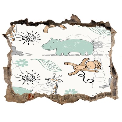 Samoprzylepna naklejka na ścianę Zwierzęta w dżungli