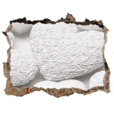 Fototapeta dziura na ścianę Białe róże w dziurze w ścianie