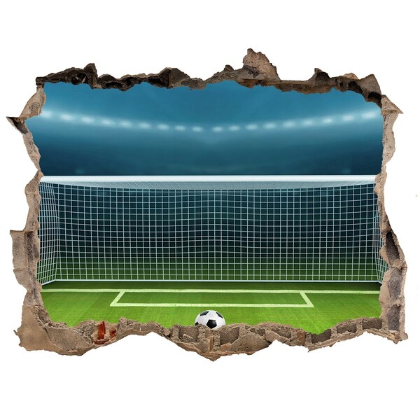 Pegatina de vinilo agujero 3d para pared El estadio de fútbol detrás del agujero en el muro