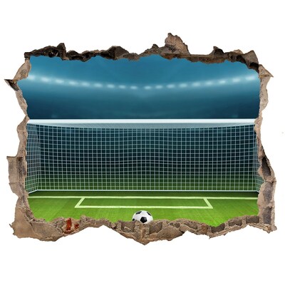 Pegatina de vinilo agujero 3d para pared El estadio de fútbol detrás del agujero en el muro