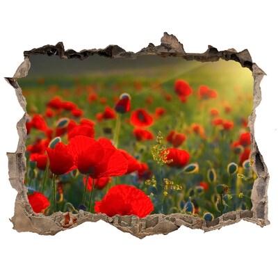 Vinilo pared rota 3d efecto realista Un paraíso floral escondido en la pared