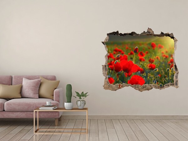 Vinilo pared rota 3d efecto realista Un paraíso floral escondido en la pared